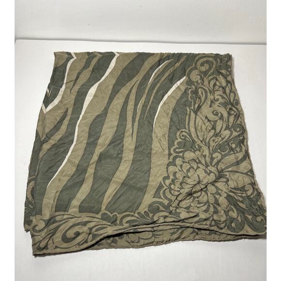 Valentino Khaki Green 100% Silk Scarf 34" x 32" Made in Italy - Picture 1 of 7